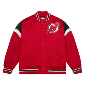 New Jersey Devils Cooperstown Heavyweight Red Varsity Jacket
