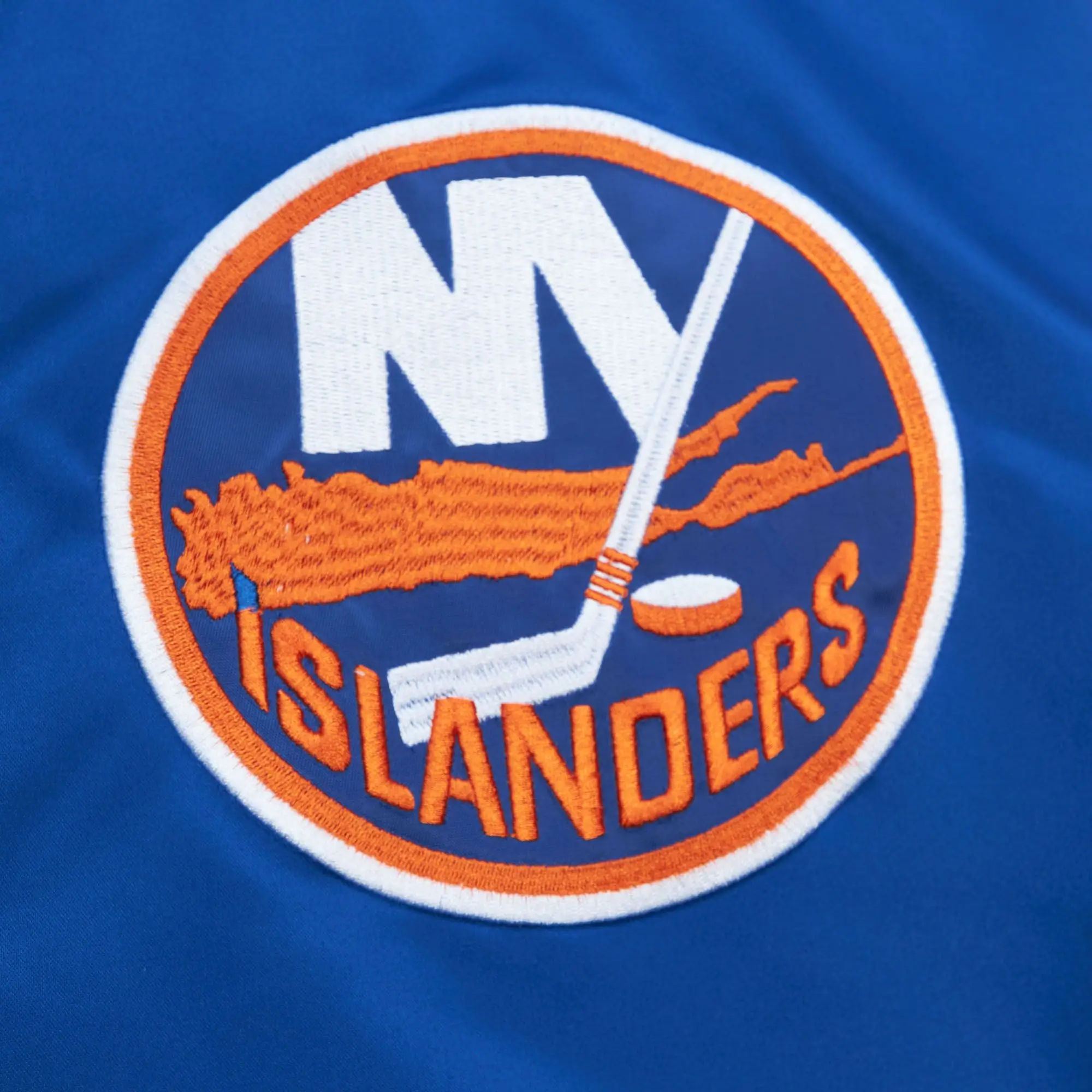 New York Islanders Cooperstown Heavyweight Blue Varsity Jacket - Image 3