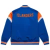 New York Islanders Cooperstown Heavyweight Blue Varsity Jacket - Image 2