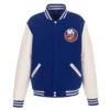 New York Islanders Two Tone Wool/Leather Varsity Jacket