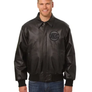 New York Knicks Full Leather Black Varsity Jacket
