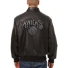 New York Knicks Full Leather Black Varsity Jacket - Image 2