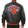 New York Knicks Full Leather Black Varsity Jacket - Image 2