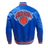 New York Knicks Classic Rib Satin Varsity Jacket - Image 2