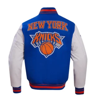 Alternative view of New York Knicks Classic Rib Wool & Leather Varsity Jacket