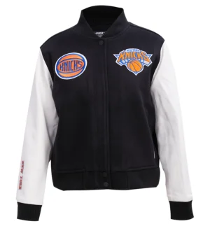 New York Knicks Women's Classic Wool & Leather Varsity Jacket