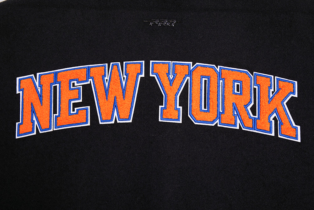 New York Knicks Women's Classic Wool & Leather Varsity Jacket - Image 6