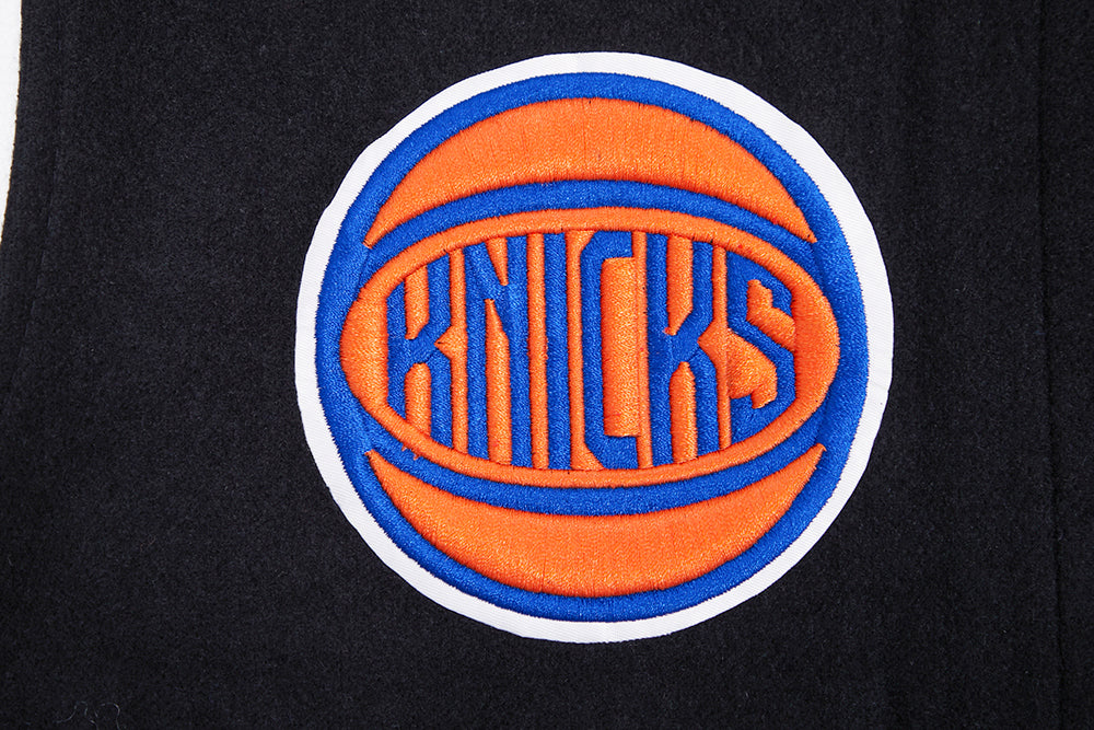 New York Knicks Women's Classic Wool & Leather Varsity Jacket - Image 5
