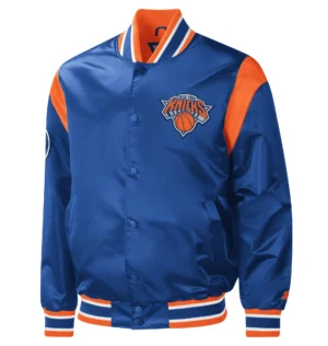 New York Knicks Force Play Satin Full-Snap Varsity Jacket