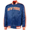 New York Knicks The Offensive Varsity Satin Blue Jacket