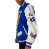 New York Knicks Old English Wool & Leather Varsity Jacket - Image 6