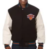 New York Knicks Two Tone Wool & Leather Varsity Jacket