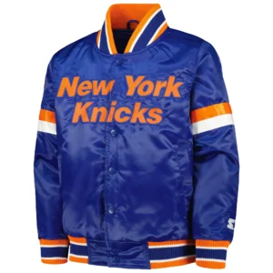 New York Knicks Youth Home Game Varsity Satin Blue Jacket