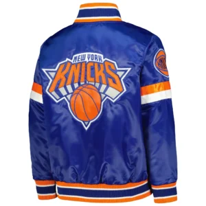 Alternative view of New York Knicks Youth Home Game Varsity Satin Blue Jacket