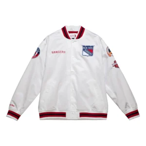 New York Rangers City Collection Satin Varsity Jacket