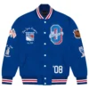 New York Rangers OVO Blue Full-Snap Varsity Jacket