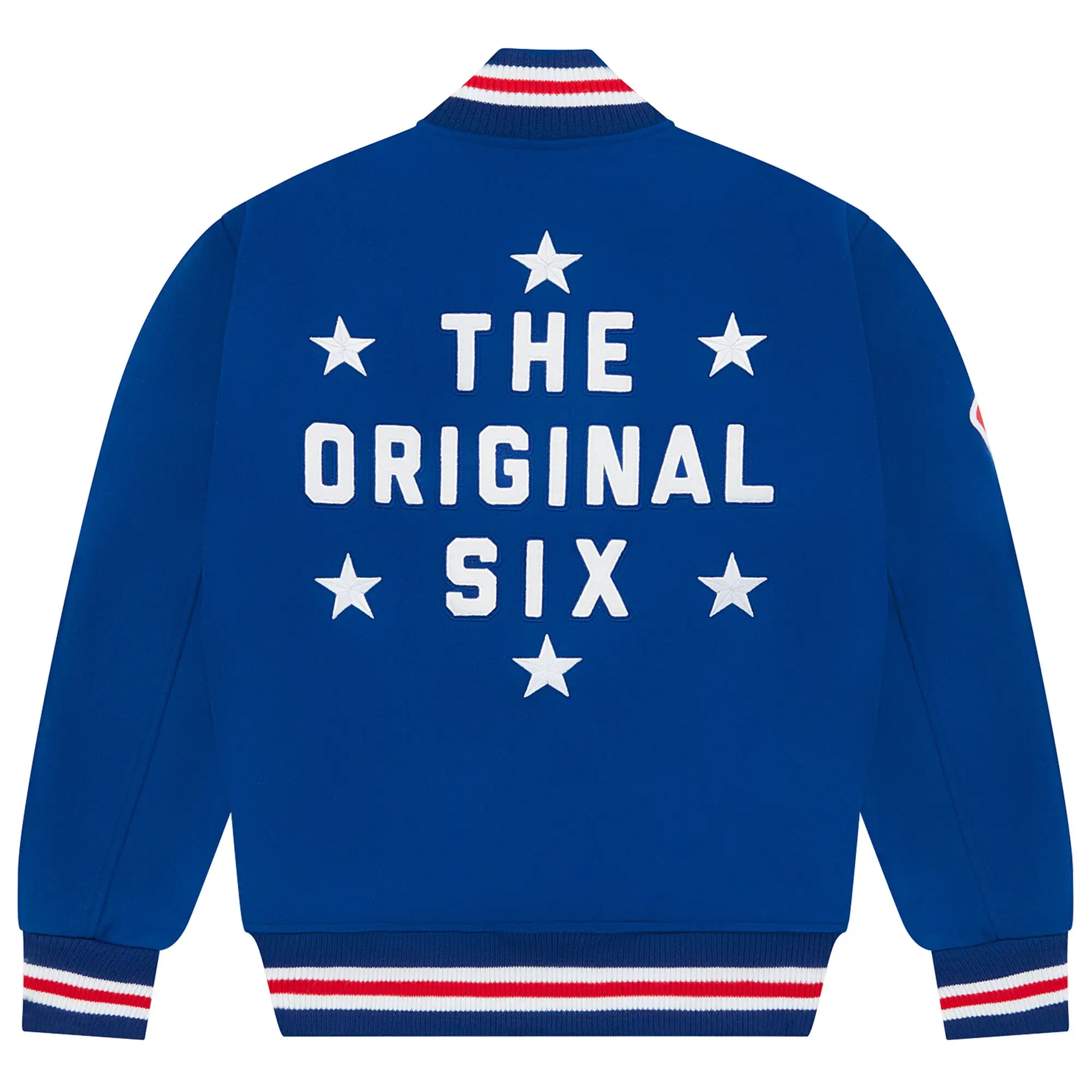 New York Rangers OVO Blue Full-Snap Varsity Jacket - Image 2