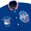 New York Rangers OVO Blue Full-Snap Varsity Jacket - Image 3