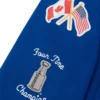 New York Rangers OVO Blue Full-Snap Varsity Jacket - Image 4