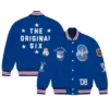 New York Rangers OVO Blue Full-Snap Varsity Jacket - Image 7