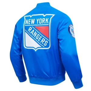 Alternative view of New York Rangers Classic Full-Snap Satin Varsity Jacket