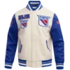 New York Rangers Retro Classic Wool & Leather Varsity Jacket