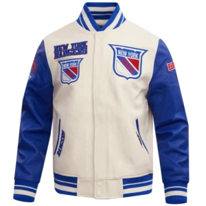 New York Rangers Retro Classic Wool & Leather Varsity Jacket
