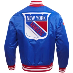 Alternative view of New York Rangers Classic Full-Snap Satin Varsity Jacket