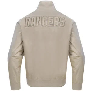 Alternative view of New York Rangers Neutral Satin Varsity Jacket