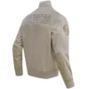 New York Rangers Neutral Satin Varsity Jacket - Image 4