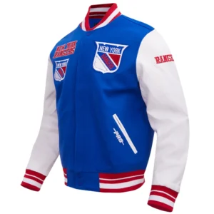 Alternative view of New York Rangers Retro Classic Wool & Leather Varsity Jacket