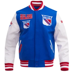 New York Rangers Retro Classic Wool & Leather Varsity Jacket