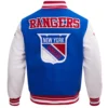 New York Rangers Retro Classic Wool & Leather Varsity Jacket - Image 4
