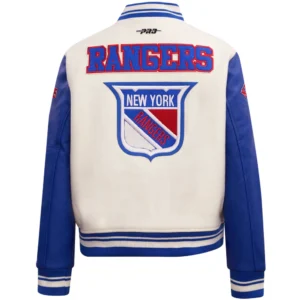 Alternative view of New York Rangers Women's Retro Classic Wool & Leather Varsity Jacket