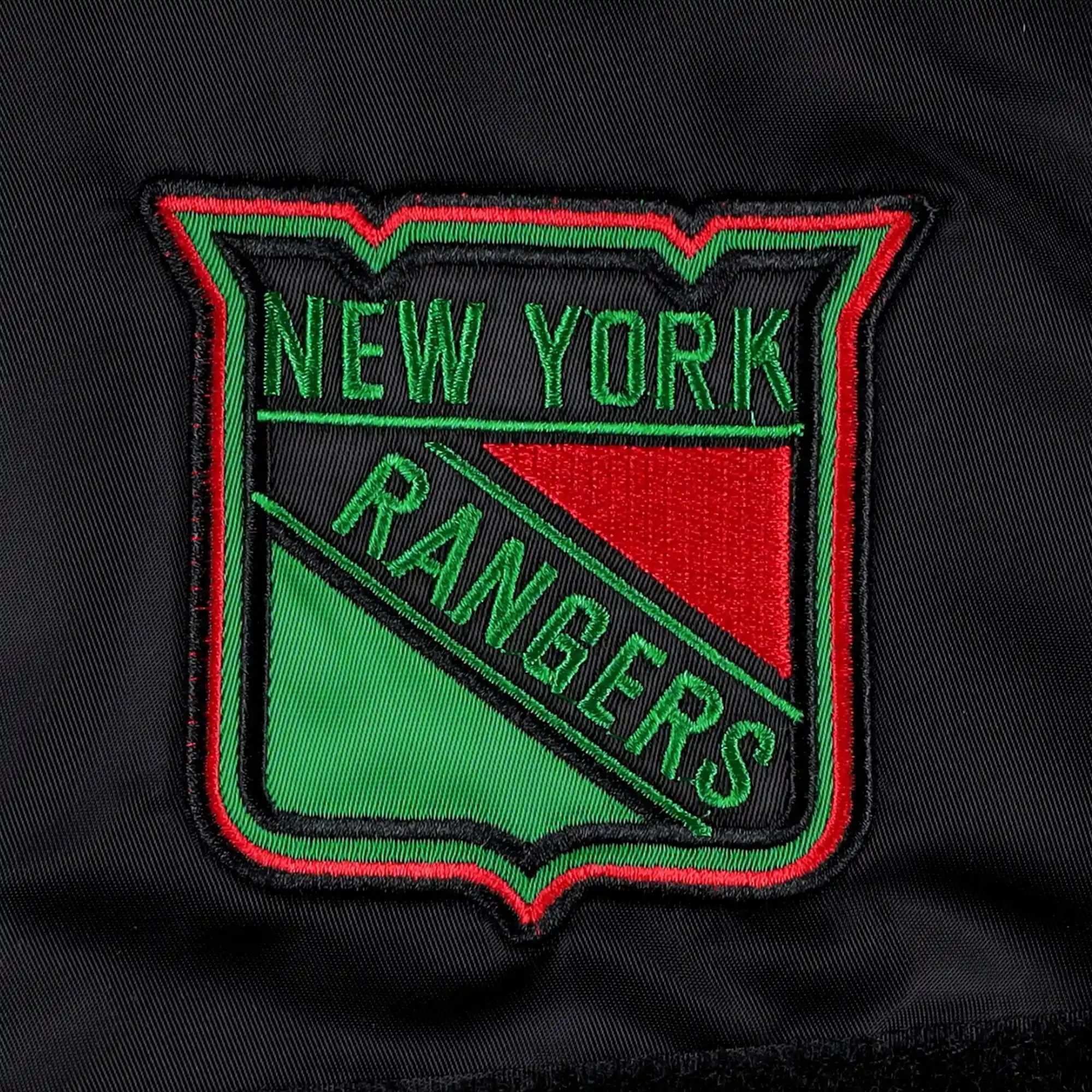 New York Rangers History Month Black Satin Varsity Jacket - Image 3