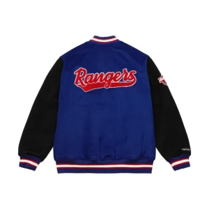 Alternative view of New York Rangers Team Legacy Blue & Black Varsity Jacket