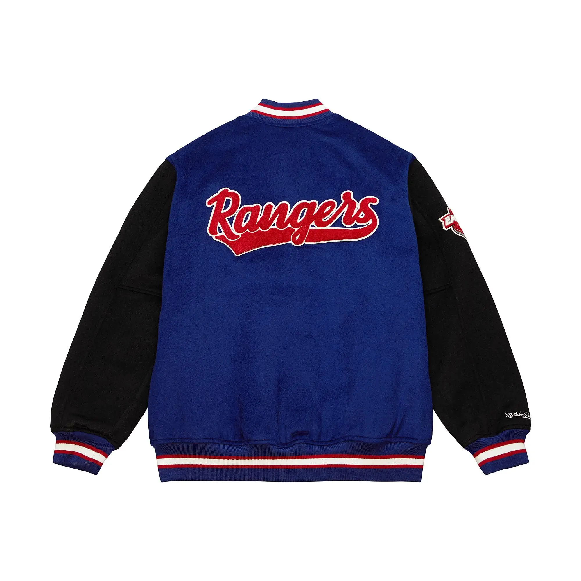 New York Rangers Team Legacy Blue & Black Varsity Jacket - Image 2