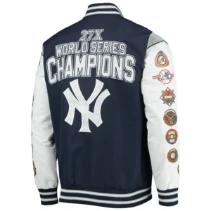 Alternative view of New York Yankees Complete Game Commemorative Full-Snap Navy & White Jacket