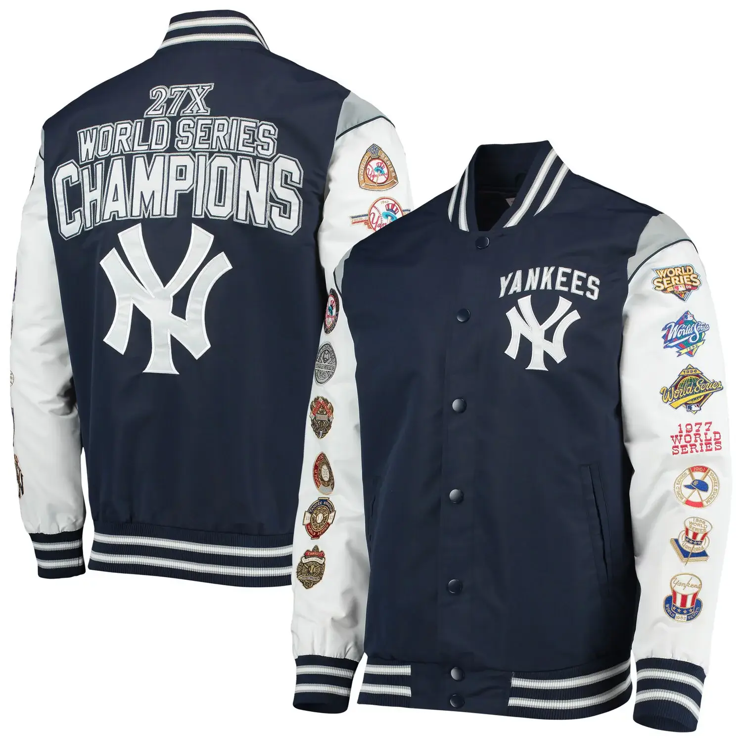 New York Yankees Complete Game Commemorative Full-Snap Navy & White Jacket - Image 4