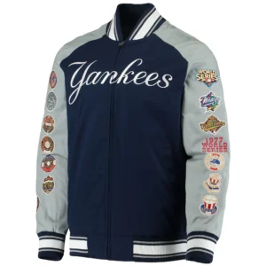 New York Yankees G-III Sports Challenger Full-Snap Navy & Gray Varsity Jacket