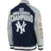New York Yankees G-III Sports Challenger Full-Snap Navy & Gray Varsity Jacket - Image 2