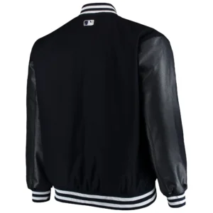 Alternative view of New York Yankees On-Field Authentic Collection Full-Snap Black Varsity Jacket