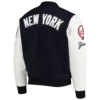 New York Yankees Classic Pro Standard Logo Full-Zip Black & White Varsity Jacket - Image 2