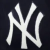 New York Yankees Classic Pro Standard Logo Full-Zip Black & White Varsity Jacket - Image 3