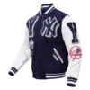 New York Yankees Pro Standard MashUp Logo Navy & White Varsity Jacket