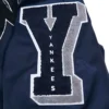 New York Yankees Pro Standard Old English Full-Snap Satin Navy Varsity Jacket - Image 6