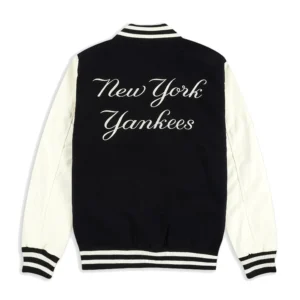 Alternative view of New York Yankees Wordmark Black & White Varsity Jacket
