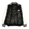 New York Yankees Wordmark Black & White Varsity Jacket - Image 3