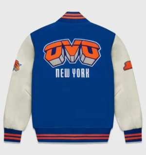 Alternative view of New York Knicks OVO Full-Snap Wool/Leather Varsity Jacket