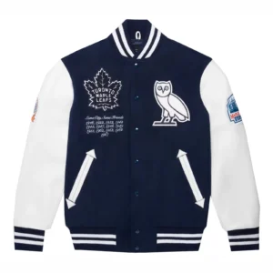 OVO Toronto Maple Leafs Navy/White Varsity Jacket